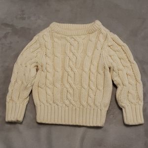 Old Navy Boys Ivory Cable Knit Sweater 6-12M